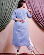 Powder blue stripes Kurti
