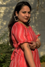 Flamingo Pink Senorita Ikat Nursing Dress