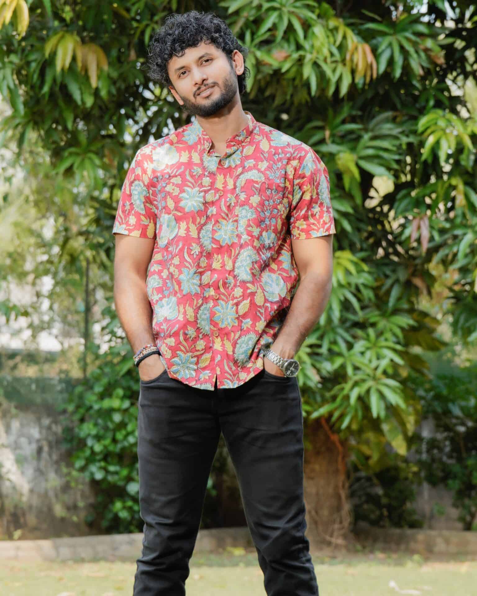 Leafing Red Floral Shirt