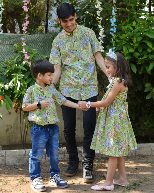 Mint Green Starry Short Family Set