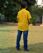 Sunbeam Yellow Cutwork Kids Shirt