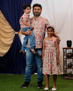 Pink Floral Father Kid Twining