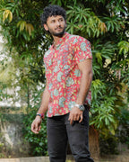 Leafing Red Floral Shirt
