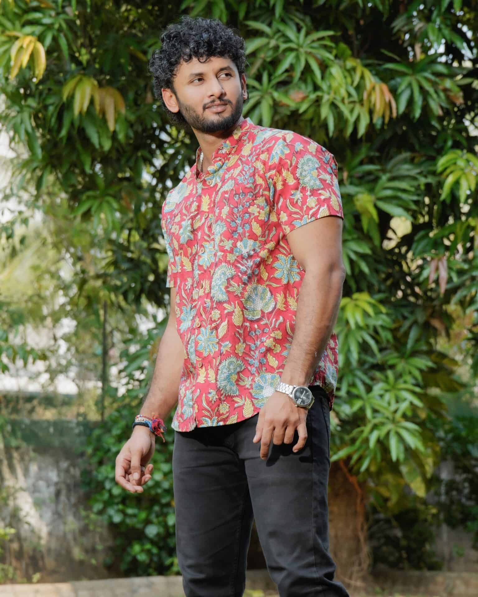 Leafing Red Floral Shirt