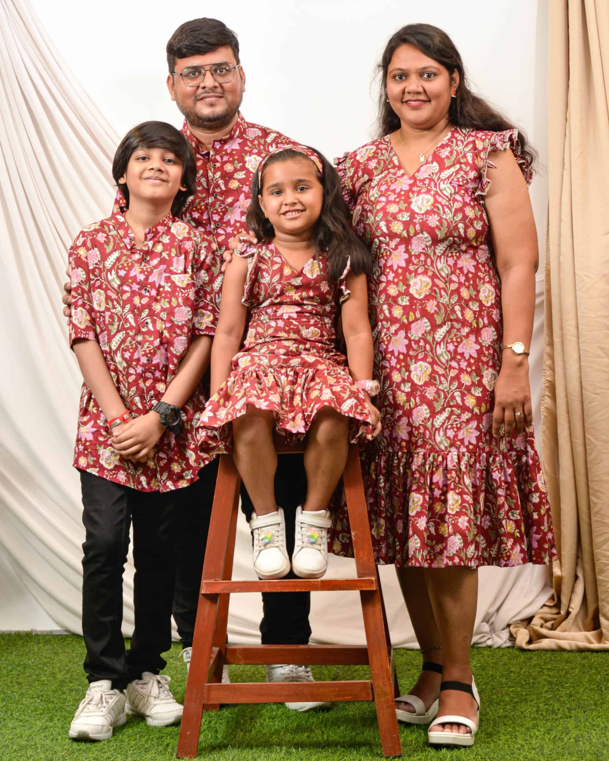 Maroon Lily Frill Family Set