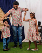 Pink Floral Father Kid Twining
