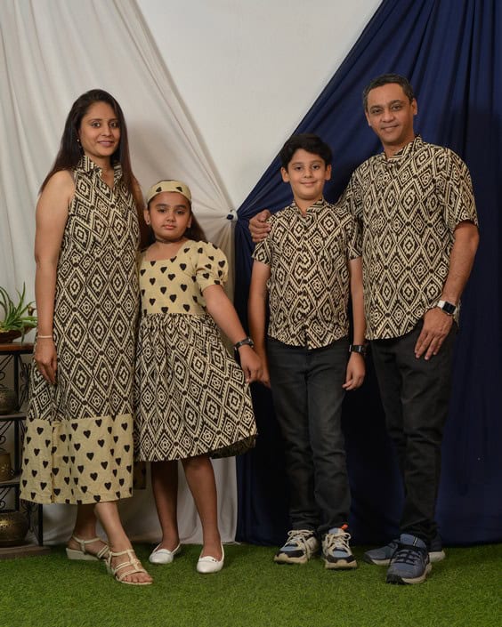 Black Aztec Halter Midi Family Set Secondary image