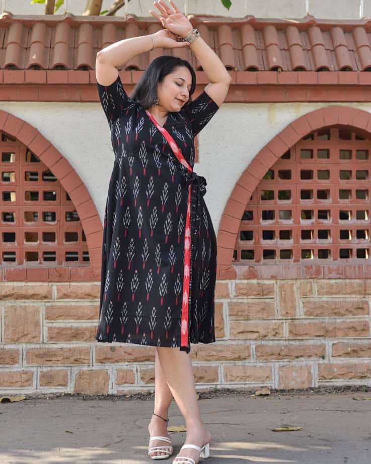 Black Ikat Trench Dress