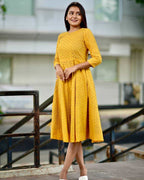 Sunbeam Yellow Cutwork Dress