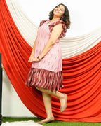 Pink Peacock Frill Dress