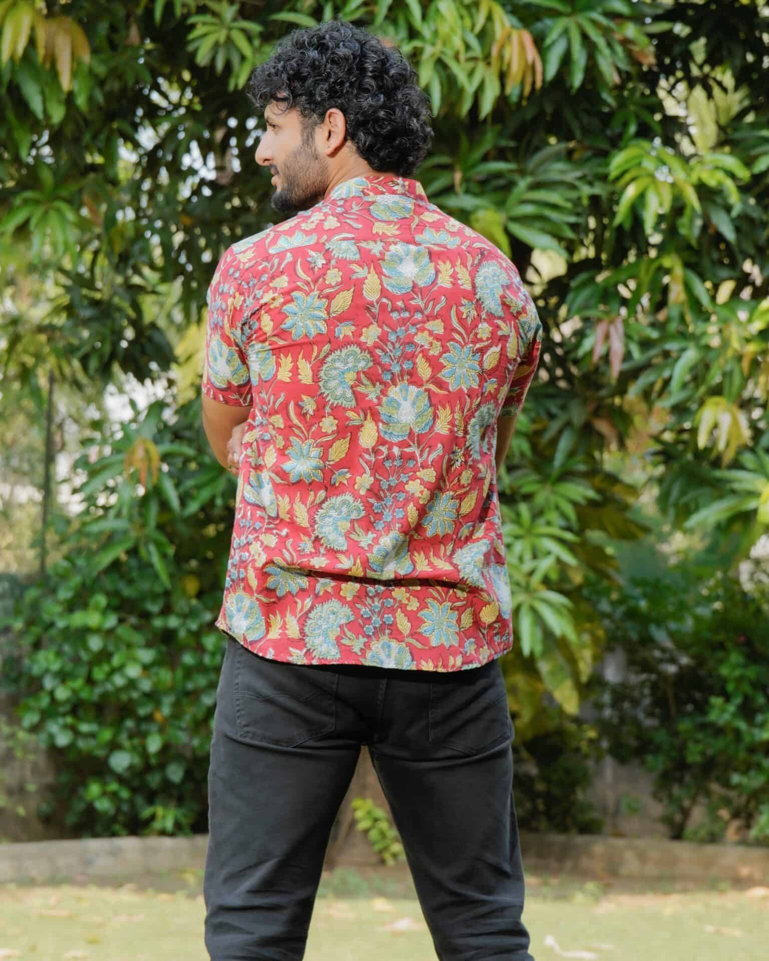 Leafing Red Floral Shirt