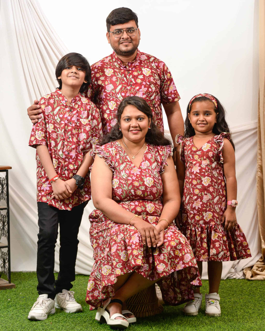 Maroon Lily Frill Family Set