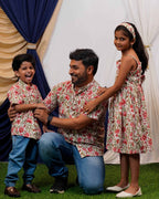 Pink Floral Father Kid Twining