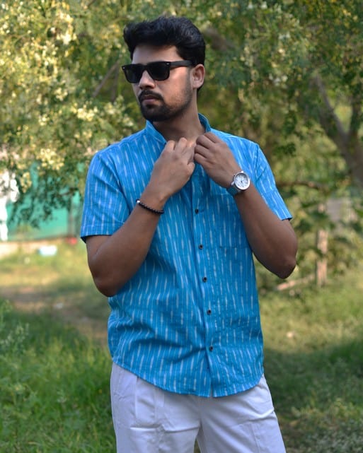 Blue Punch Ikat Shirt