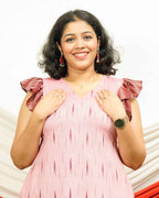 Pink Peacock Frill Maternity Dress