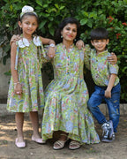 Mint Green Starry Short Mom Kid Twinning