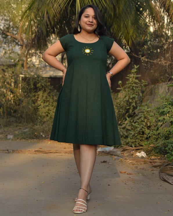 Green Mirror Dress with Shrug