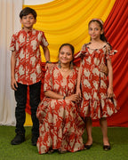 Red Lisa Midi Mother Kids Twinning