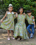 Mint Green Starry Short Mom Kid Twinning