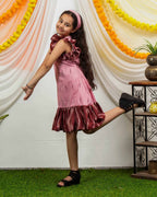 Pink Peacock Frill Kids Dress