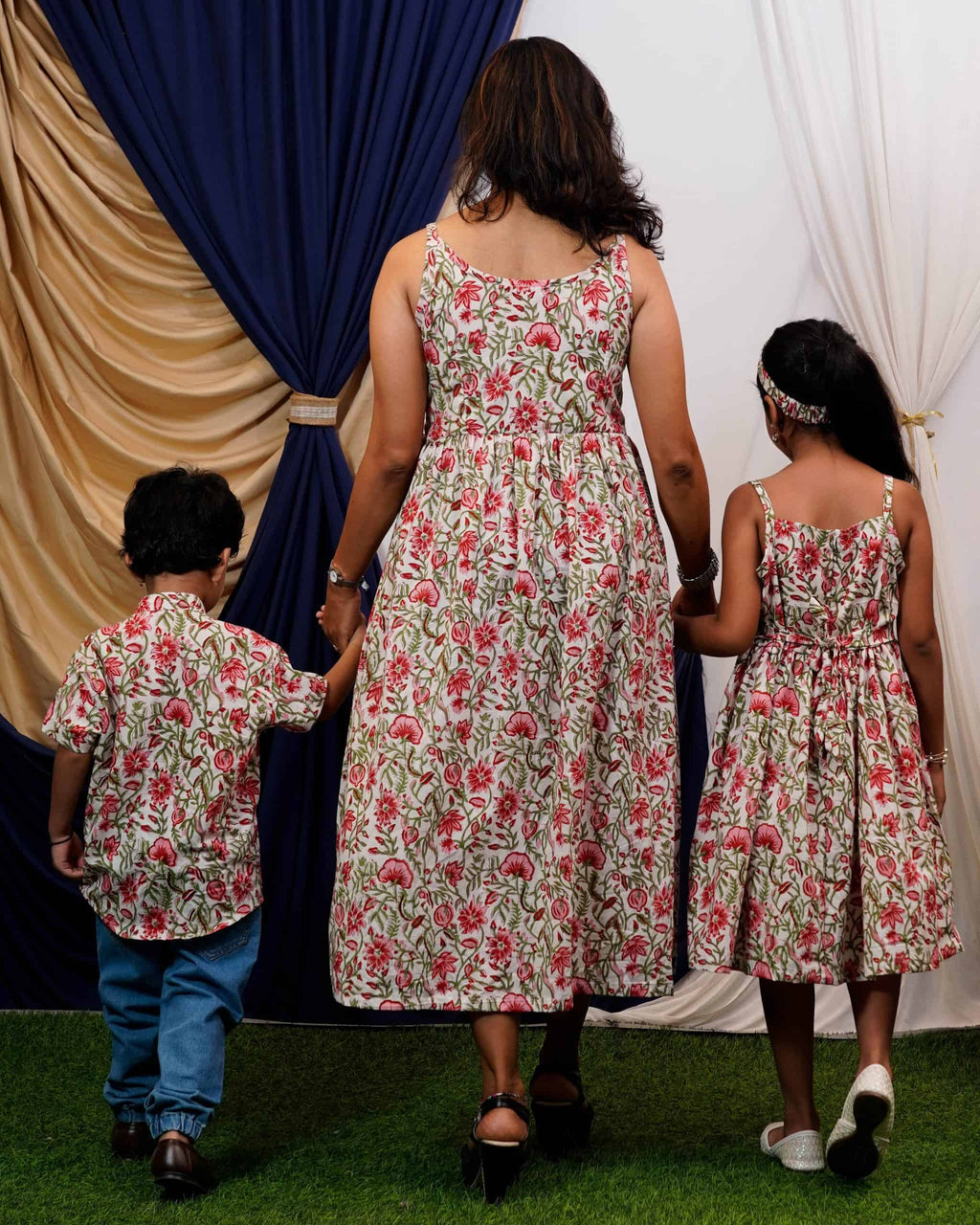 Pink Floral Strappy Mom Kid Twinning