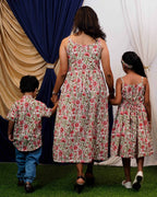 Pink Floral Strappy Mom Kid Twinning