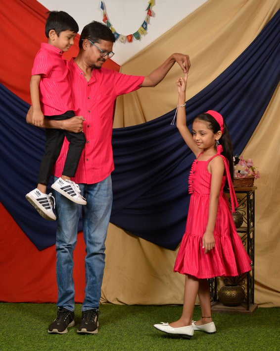 Starry Hot Pink Father Kid Twining Secondary image