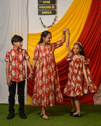 Red Lisa Midi Mother Kids Twinning