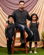 Black Kantha Father Kid Twining