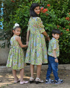 Mint Green Starry Short Mom Kid Twinning
