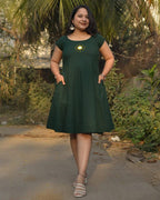 Green Mirror Maternity Dress with Shrug