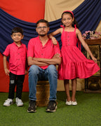 Starry Hot Pink Father Kid Twining