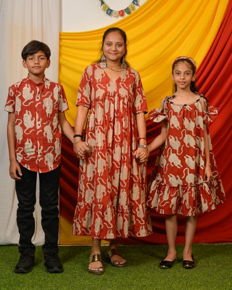 Red Lisa Midi Mother Kids Twinning Main image