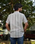 Navy Blue Striped Shirt