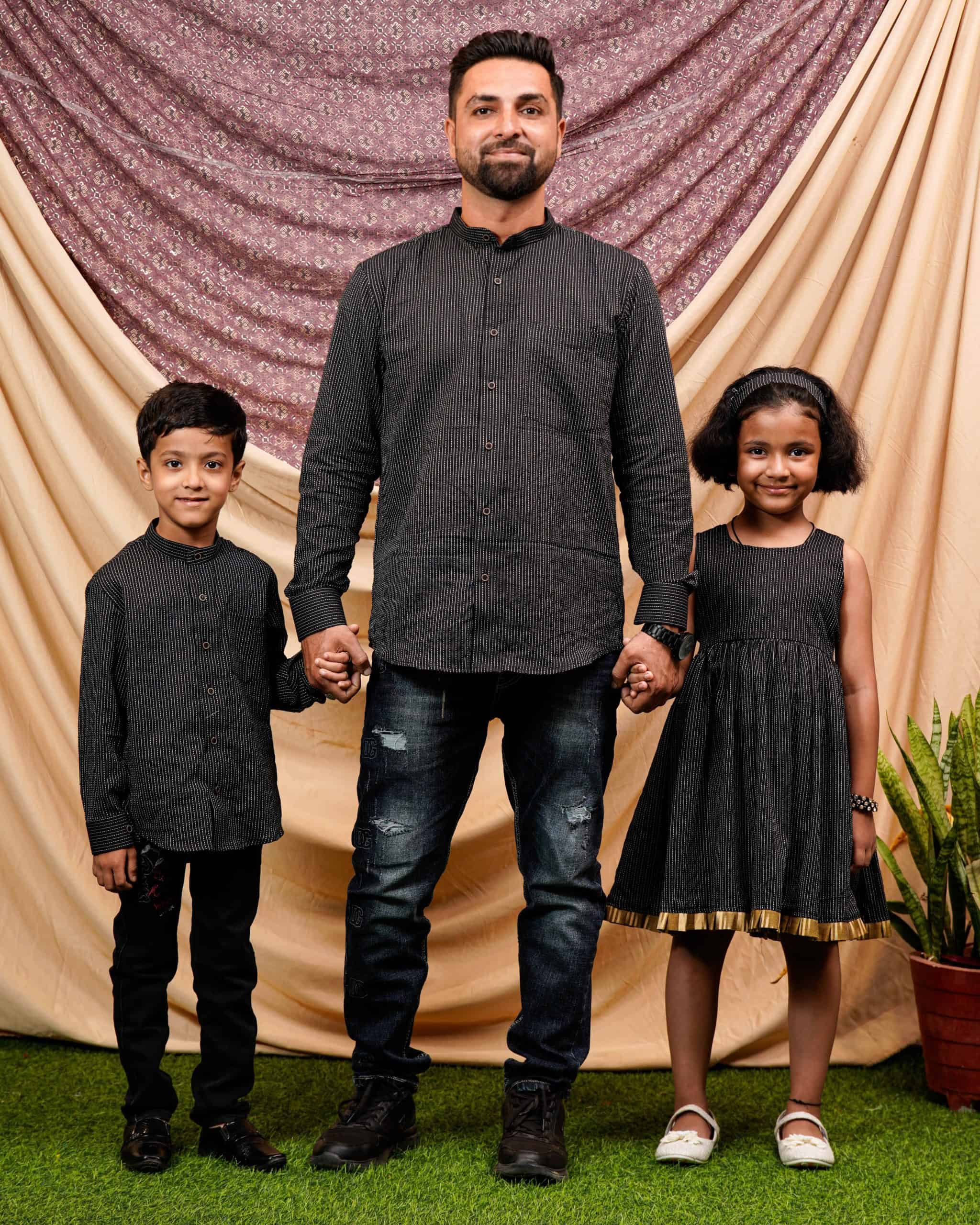 Black Kantha Father Kid Twining