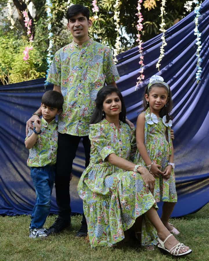 Mint Green Starry Short Family Set