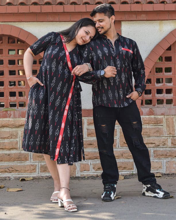 Black Ikat Trench Couple Secondary image