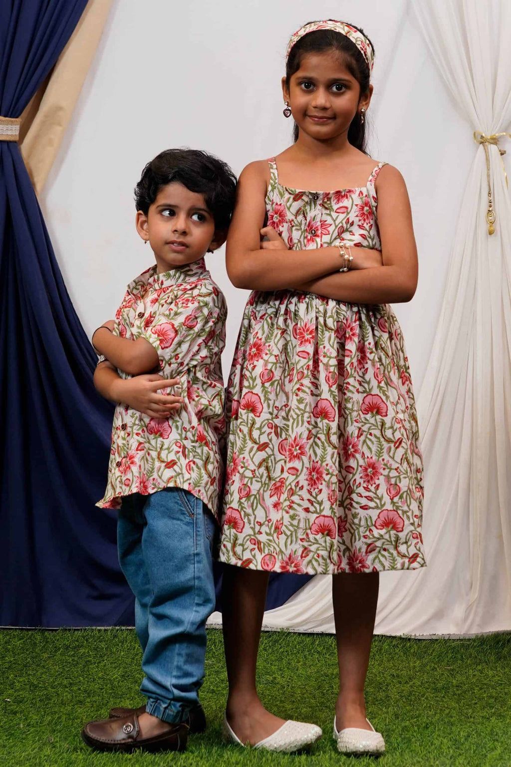 Pink Floral Strappy Mom Kid Twinning