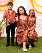 Fish Red Print Short Mom Kid Twinning