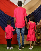 Starry Hot Pink Father Kid Twining
