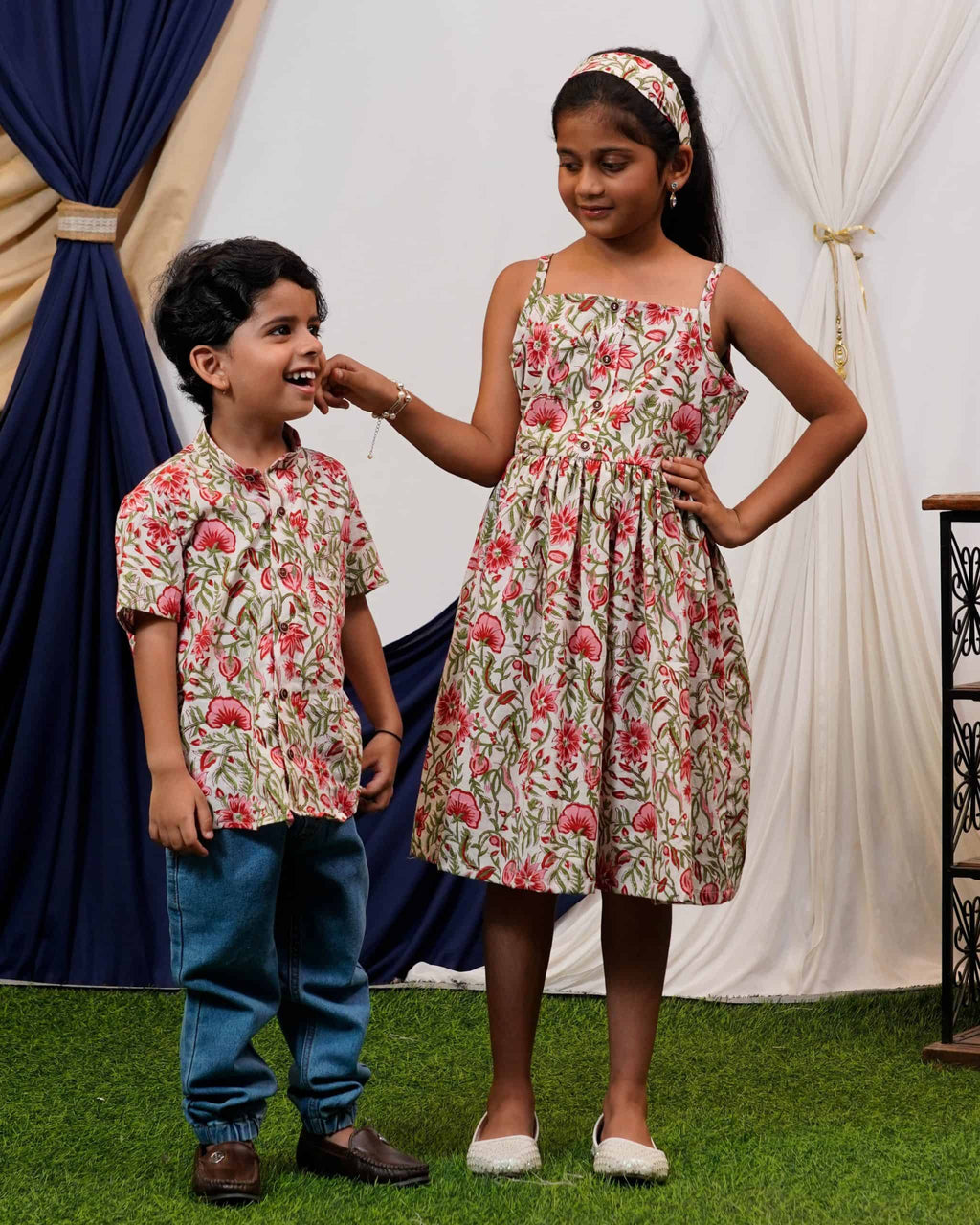 Pink Floral Strappy Mom Kid Twinning