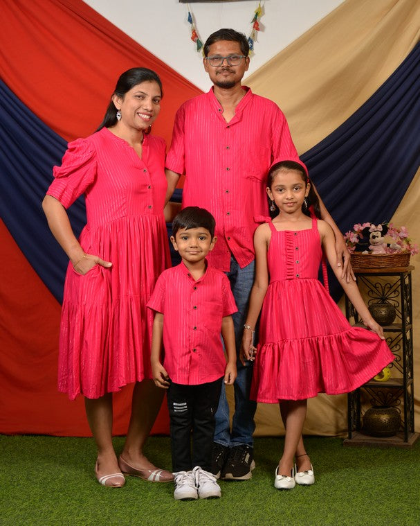 Starry Hot Pink Short Family Set