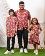 Maroon Lily Frill Father Kid Twining
