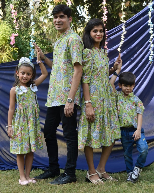 Mint Green Starry Short Family Set