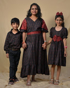 Black Diverting Threads Mom Kid Twinning
