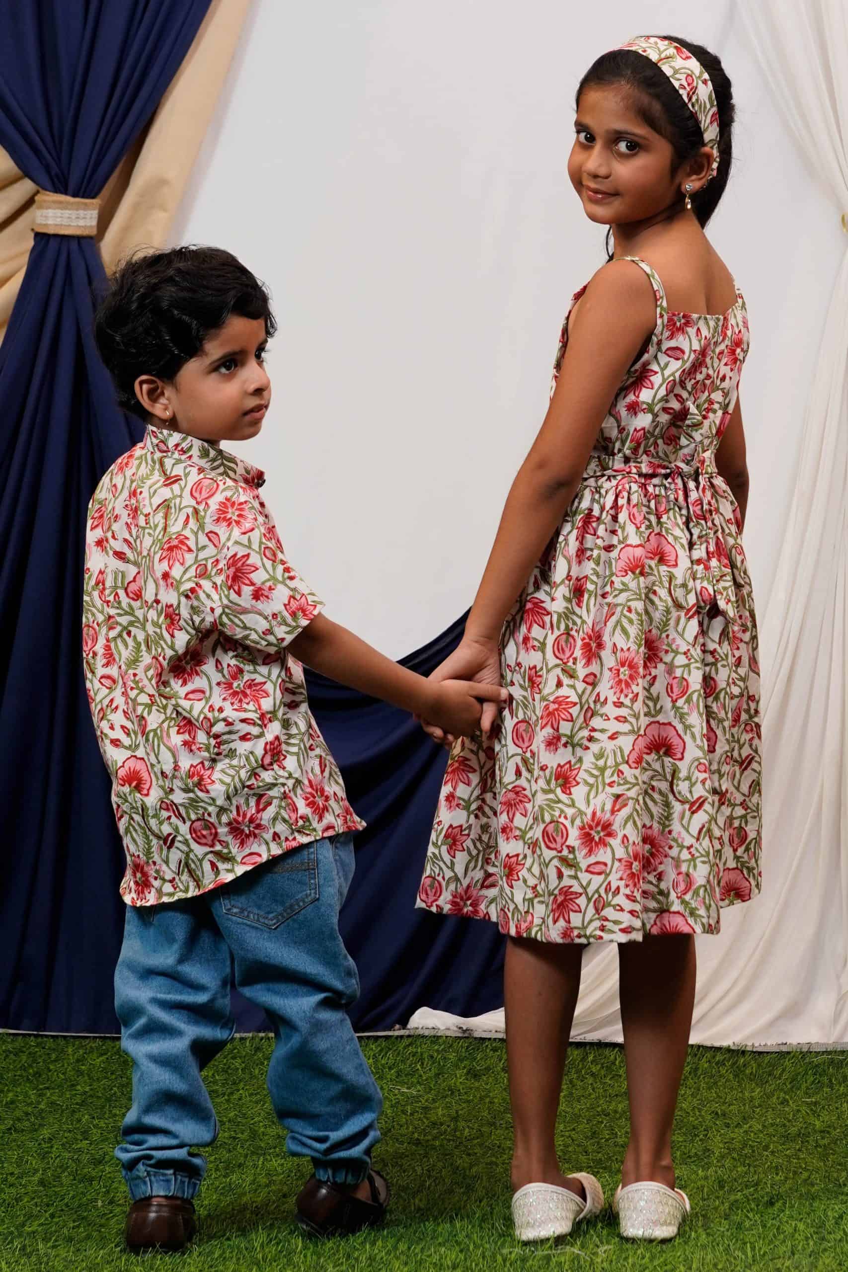 Pink Floral Strappy Mom Kid Twinning