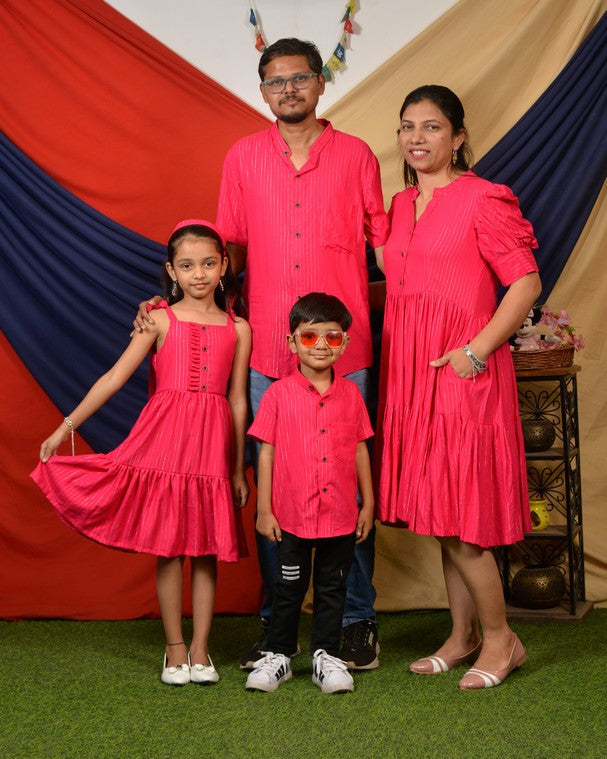 Starry Hot Pink Short Family Set