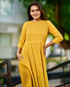 Sunbeam Yellow Cutwork Dress