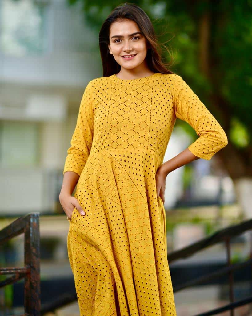 Sunbeam Yellow Cutwork Dress