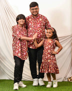 Maroon Lily Frill Father Kid Twining